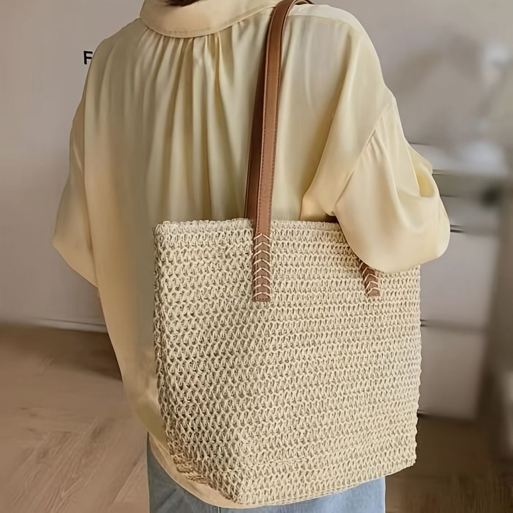 Modevolle effenkleurige geweve - Tote Bag Beach recensie en prijs