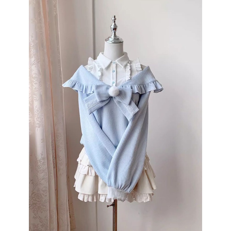 Kawaii Soft Girl Lolita 2-deli - Blouse Off Shoulder recensie en prijs