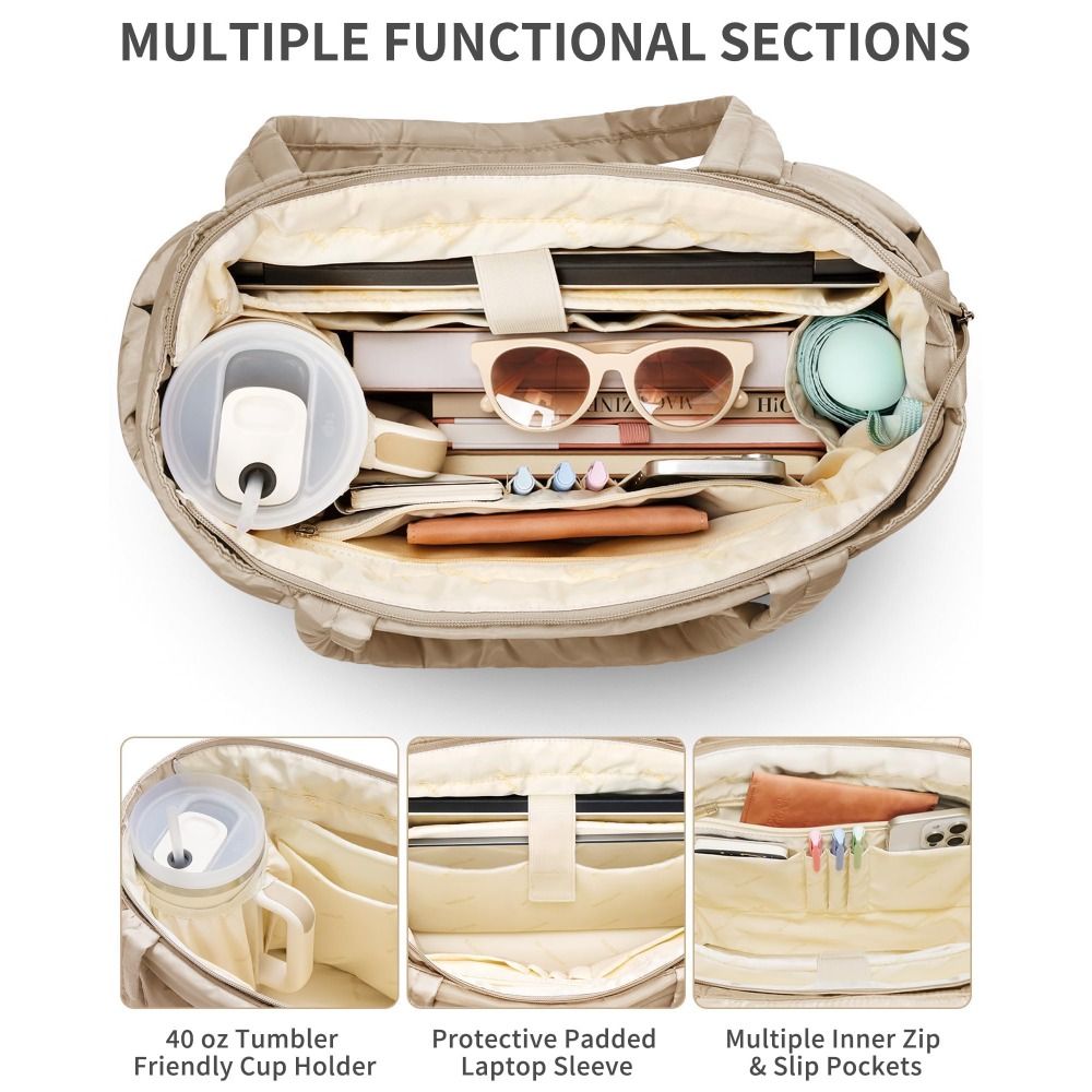 Ruime Puffer Tote Bag voor dam - Tote Bag Beach recensie en prijs